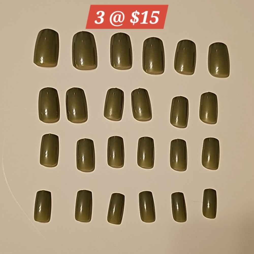 Medium Square Olive Nails